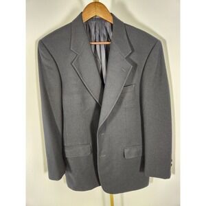 FACIS Black Wool Cashmere Two Button Blazer Made in Italy Size 40R 40 Regular